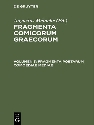 cover image of Fragmenta Poetarum Comoediae Mediae